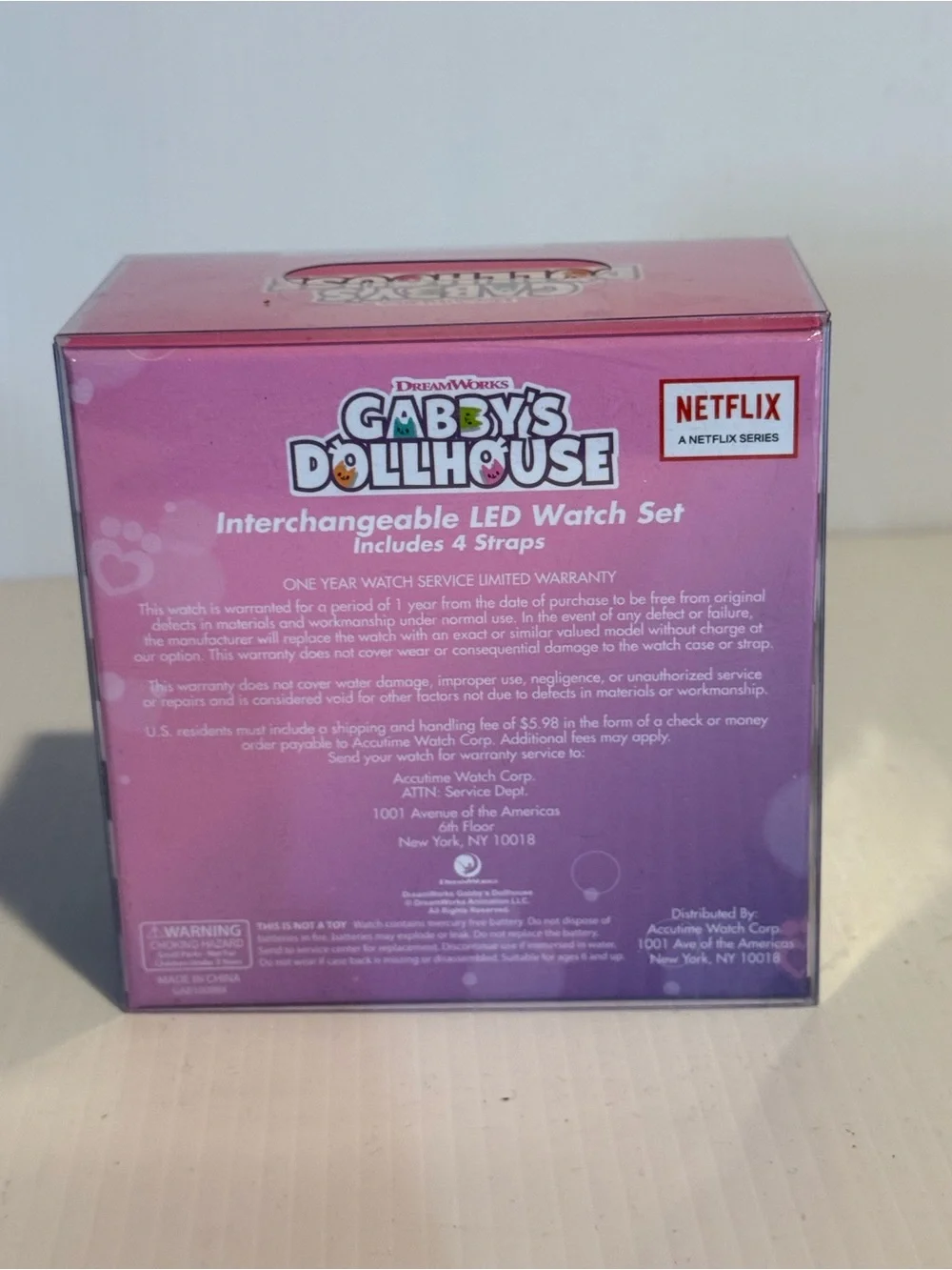 Gabby's Dollhouse Interchangeable Kids Watch Set - Pink, Purple, Multicolor